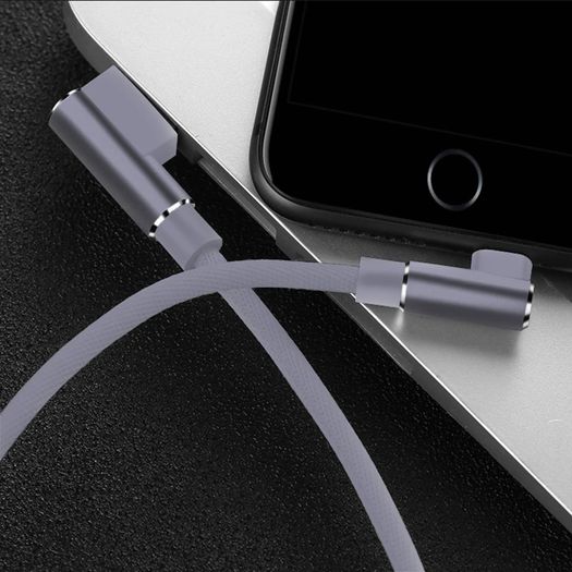 NOHON 3M Apple 3A Lightning Fast Charger & Data Sync 90 Degree Elbows Nylon Braided Cable (Brand New/Warranty)