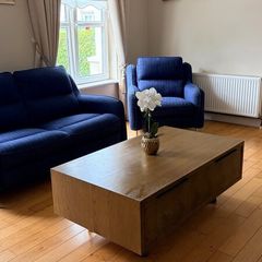 Navy 3 Seater, 2 Seater and Armchair for sale