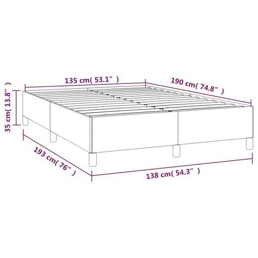 Bed Frame without Mattress Light Grey 135x190 cm Double Double Velvet