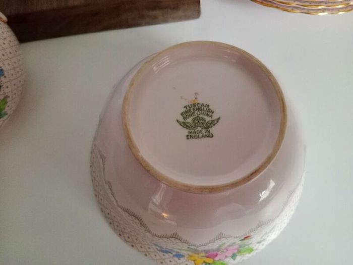 Vintage china tea set, Tuscan china , pink china lot