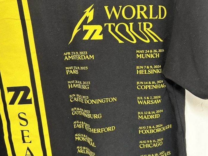 Metallica M72 World Tour 2023 2024 Official Ringer Tee ultra rare
