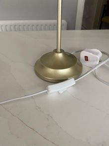 Two table lamps gold beige