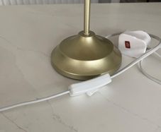Two table lamps gold beige