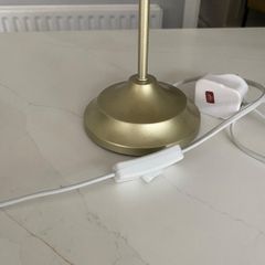 Two table lamps gold beige