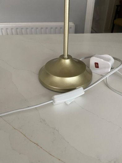 Two table lamps gold beige