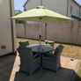 4 Seat Rattan Garden Dining Set. 1.2m Table Cushions and Parasol Image 7