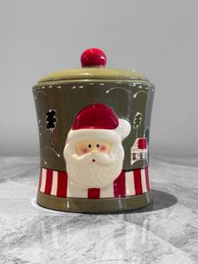 New Festive Ceramic Santa Christmas Cookie Jar