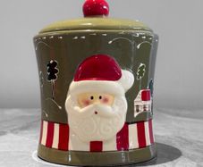 New Festive Ceramic Santa Christmas Cookie Jar