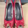 Womens Tommy Hilfiger Caitlyn Red Leather Shoes Open Peep Toe Heels Slip On Boxed Spring 2012 Size Uk 5 Eu 38 Image 4