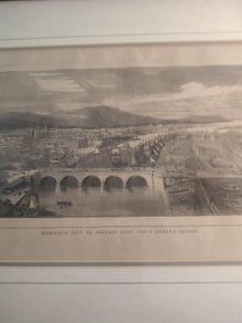 Vintge Framed Print Of Bird's Eye View Of Belfast From Above Queen's Bridge