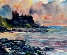 dunluce castle watercolour