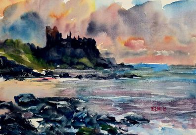 dunluce castle watercolour