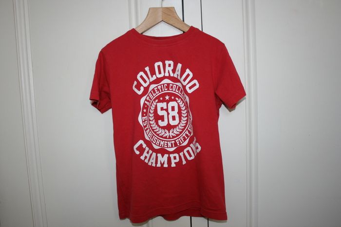 Boys Red Logo Short Sleeve Top Age 6 - 7 Years