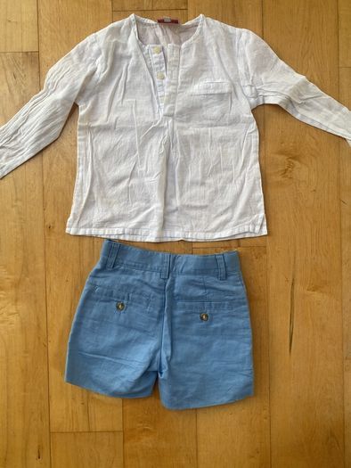 Linen shorts and shirt age 2-3 Neck and Neck