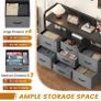 7-Drawer Fabric Chest Of Drawers for Bedroom - 4 Large and 3 Small Drawers with Handles, Storage Organizer with Open Shelf & Sturdy Metal Frame, Ideal for Living Room/Entryway (Deep Gray) Image 6