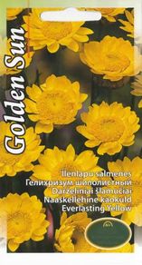 (S) Strawflower Everlasting Yellow Golden Sun seeds 0.1g (415120)