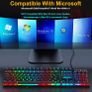 RGB Gaming keyboard Gamer keyboard and Mouse With Backlight USB 104 keycaps Wired Ergonomic Keyboard For PC Laptop Image 6