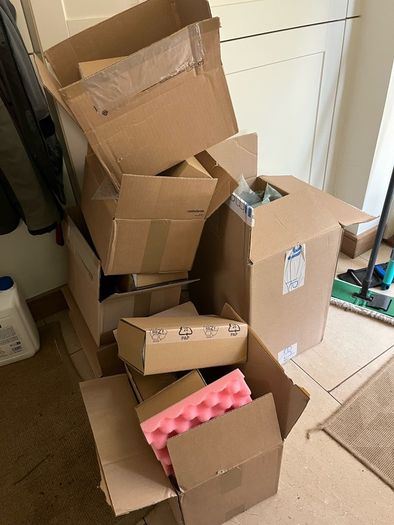 boxes and air filled packaging