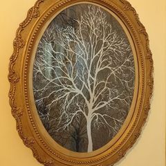 Vintage Ornate Gilt Rococo Style Plaster Chalk Wall Frame