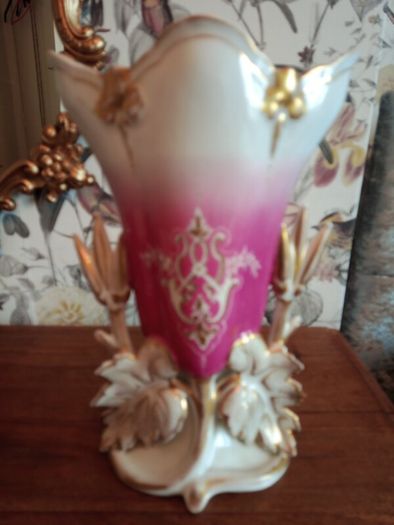 Antique French Porcelain Cornet Vase. Circa 1900