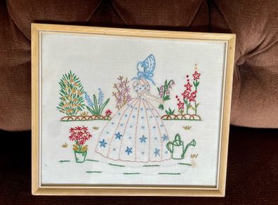 Vintage 20th Century Embroidered Nursery Picture
