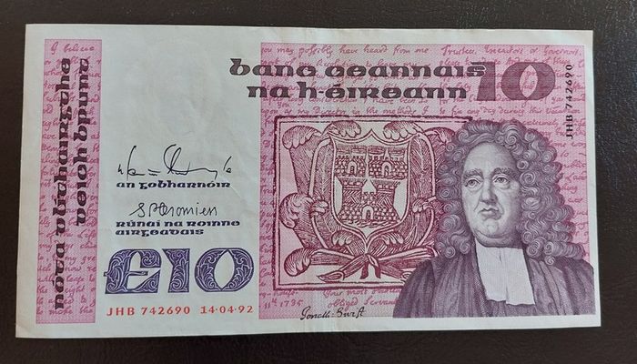 1992 Central Bank of Ireland 10 Pound