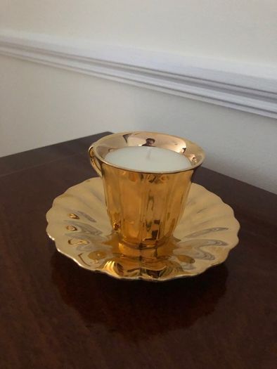 Vintage Coffee Cup and Saucer Candle