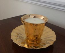 Vintage Coffee Cup and Saucer Candle