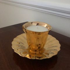 Vintage Coffee Cup and Saucer Candle