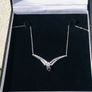 Brand New 9ct White Gold Sapphire & Diamond Necklace Image 2
