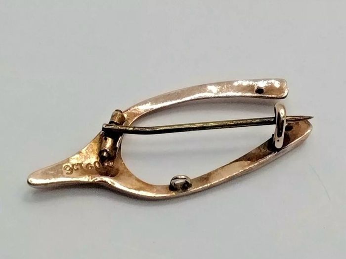 Antique 9ct Rose Gold Wishbone brooch