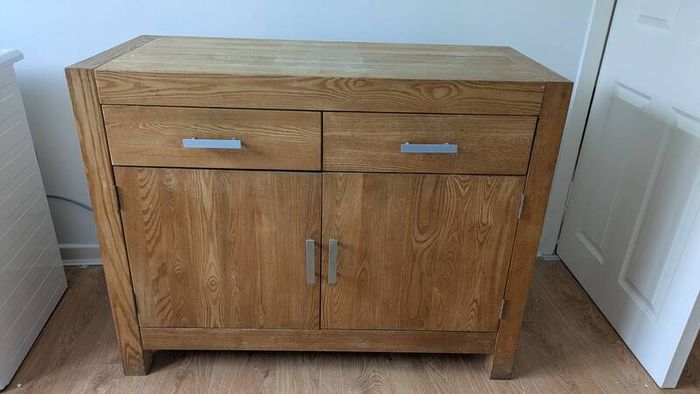 Modern Rustic Oak Sideboard with Solid Oak and Oak Veneer