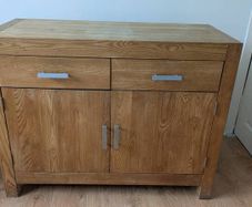 Modern Rustic Oak Sideboard with Solid Oak and Oak Veneer