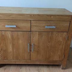 Modern Rustic Oak Sideboard with Solid Oak and Oak Veneer