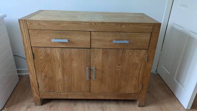 Modern Rustic Oak Sideboard with Solid Oak and Oak Veneer
