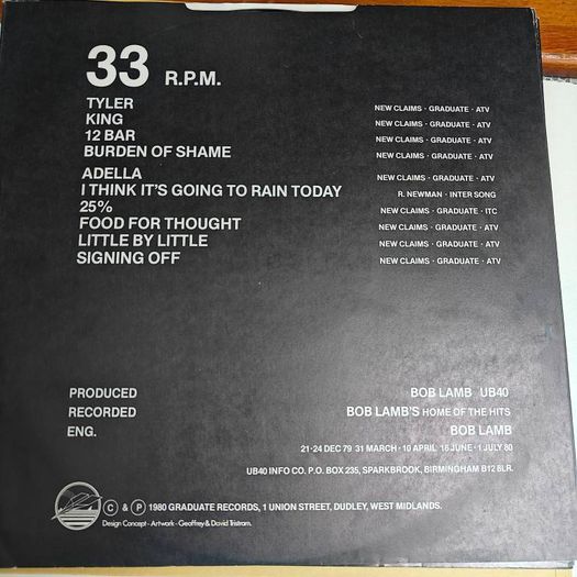 UB40, Signing Off LP, original, Reggae