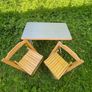 Wooden folding table and chairs Image 2