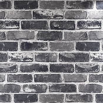 NEW SALE | Peel and Stick Grey Brick Wallpaper, Self-Adhesive Wallpaper, Vinyl Waterproof Vintage Wallpaper