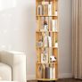 5-Tier Rotating Bookshelf Bookcase (Wooden) 360-Degree Spinning Shelf, White, Space-Saving Storage Organizer for Books,Toys, Crafts Image 3