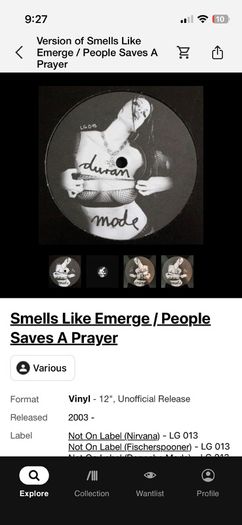 Smells like emerge Nirvana remix 12" vinyl