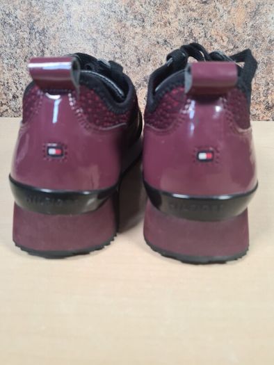 Women's Tommy Hilfiger City Iconic Knitted Trainers  Runners Purple Burgundy Size Uk 5 Eu 38