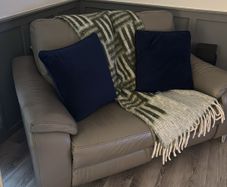 Electric Recliner sofa, Grey leather with USB ports