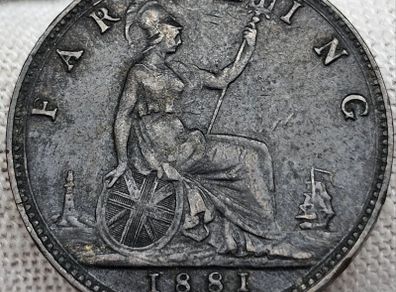 Great Britain 1881 H Farthing 1/4d Scarce Better Date