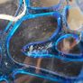 Studio Art Glass Coral Network Bowl Signed Blue Fused Glass Centerpiece Image 4