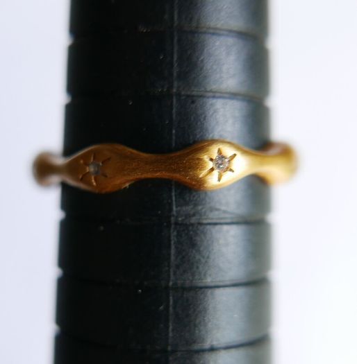Vintage Sterling Silver 925 - 18KT Gold Plated Laura CZ Ring 2,67g size S