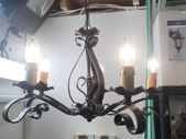 5 Lamp Black Iron Look Metal Ceiling Light