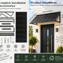 Fixed Metal Door & Window Awning  203 X 91cm Black Steel Canopy Image 3
