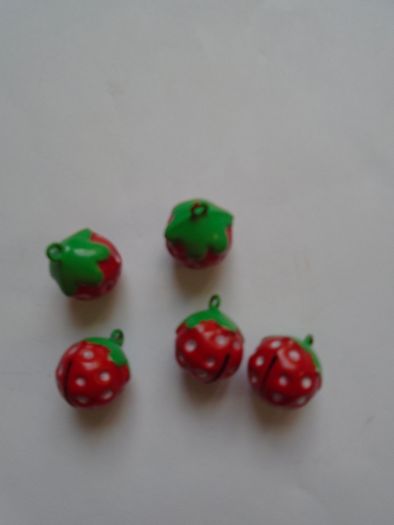 Jewellery making supplies, craft supplies, Strawberry charms, Bell beads,