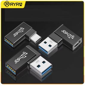 USB3.0 to Type-C adapter 90 degree elbow USB C OTG Connector compatible transmission and charging for keyboard, mouse, laptop