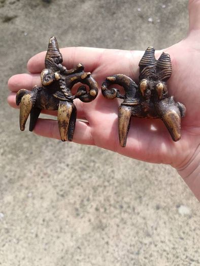 2 X Sokoto 19th Century Bronze Talisman Figures